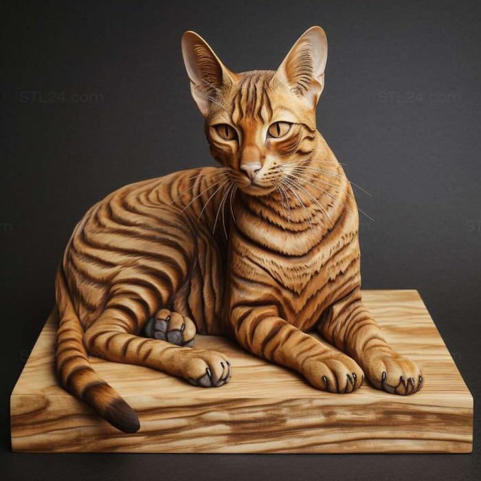 Nature and animals (Toyger cat 2, NATURE_4074) 3D models for cnc